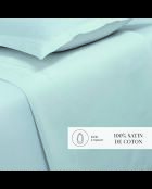 Drap plat satin de coton uni vert 01