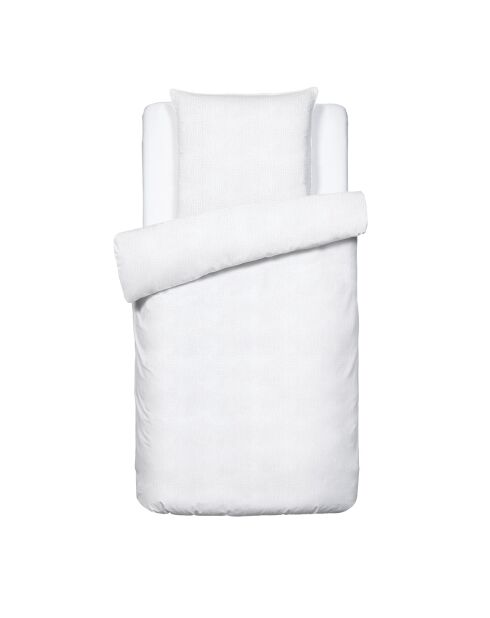 Uni witte dekbedovertrekset van katoengaas 02