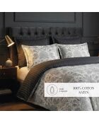 Fleur de prestige dekbedovertrekset van beige katoen en satijn