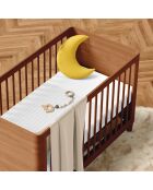 Parure housse de couette bébé satin de coton rayure tissé Dobby stripe woven blanche