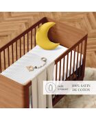Parure housse de couette bébé satin de coton rayure tissé Dobby stripe woven blanche