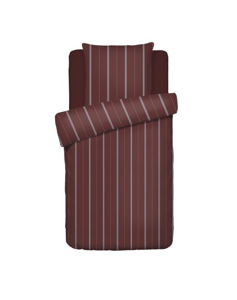 Parure housse de couette satin de coton Lioré bordeaux