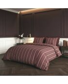 Parure housse de couette satin de coton Lioré bordeaux
