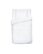 Juego de funda de edredón para bebé de satén de algodón tejido con jacquard barroco blanco
