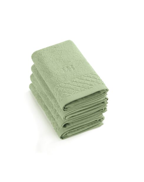 4 servilletas Eden de color verde almendra para invitados, 4 unidades (30 x 30 cm)