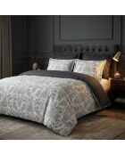 Fleur de prestige dekbedovertrekset van beige katoen en satijn