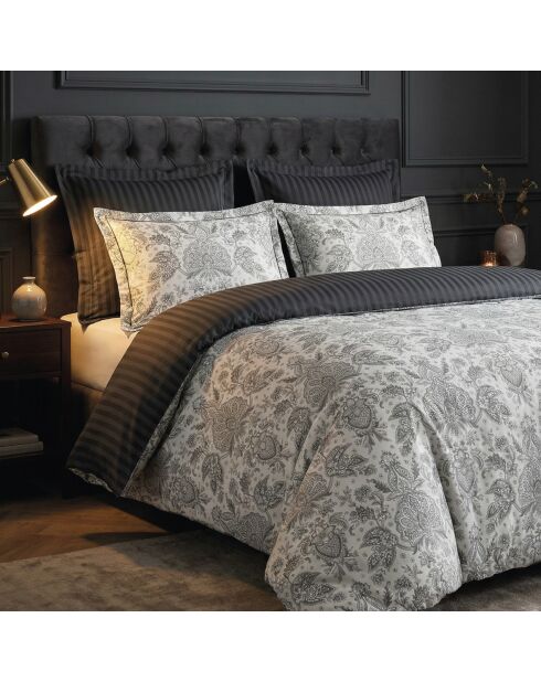 Fleur de prestige dekbedovertrekset van beige katoen en satijn