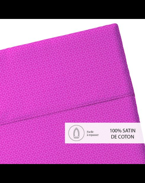 Bettlaken aus Baumwollsatin mit Nachtlicht, 240 x 300 cm, Rosa