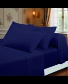 Maxi-Bettlaken-Set + Spannbetttuch + quadratische Kissenbezüge unifarbener Baumwollsatin 04
