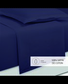 Maxi-Bettlaken-Set + Spannbetttuch + quadratische Kissenbezüge unifarbener Baumwollsatin 04