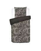 Parure housse de couette satin de coton Rêves zébrés noires
