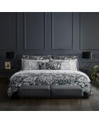 Parure housse de couette satin de coton Indienne noires