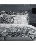 Parure housse de couette satin de coton Indienne noires