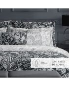 Parure housse de couette satin de coton Indienne noires