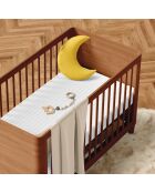 Parure housse de couette bébé satin de coton rayure tissé dobby Baby blanche
