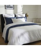 Parure housse de couette satin de coton Paris blanche