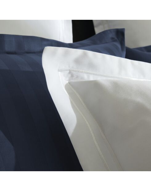 Parure housse de couette satin de coton Paris blanche