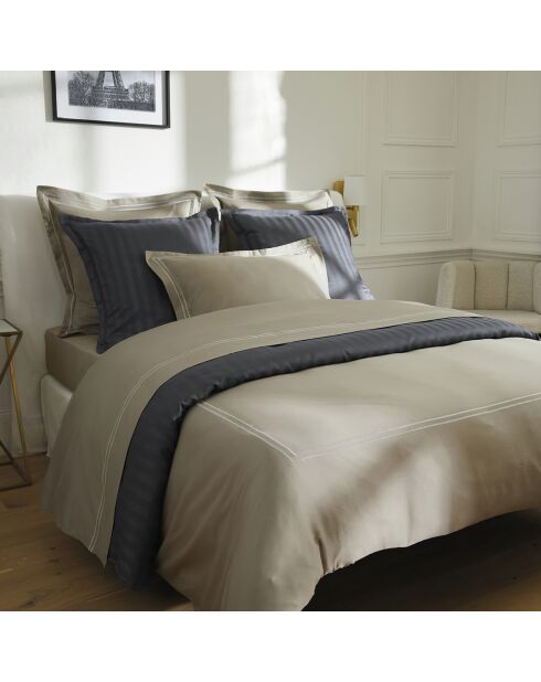 Set mit 2 Kissenbezügen aus Baumwollsatin Paris taupe