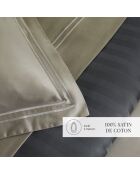 Set mit 2 Kissenbezügen aus Baumwollsatin Paris taupe