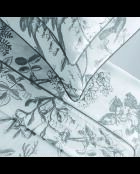 Parure petit drap plat + drap housse + taies rectangles satin de coton Colibri floral noir et gris