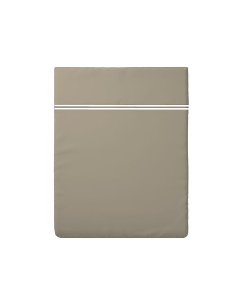 Bettlaken Paris aus Baumwollsatin weiß/taupe - 260x290 cm