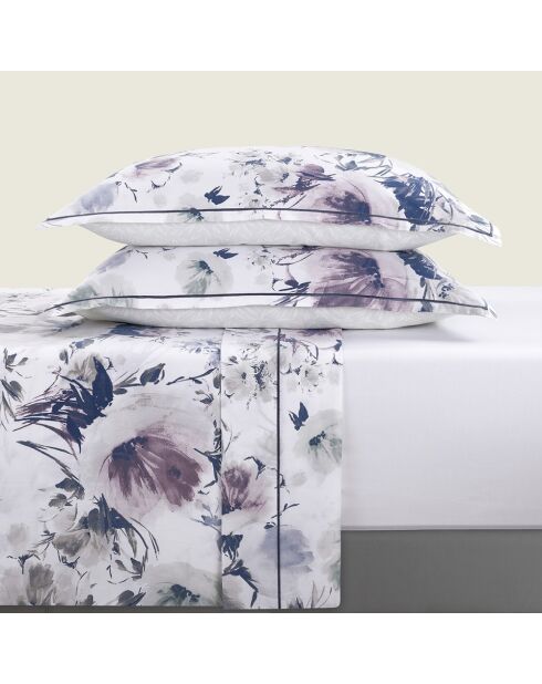 Set maxi: sábana encimera, sábana bajera y fundas de almohada cuadradas, algodón Erodium blanco satinado
