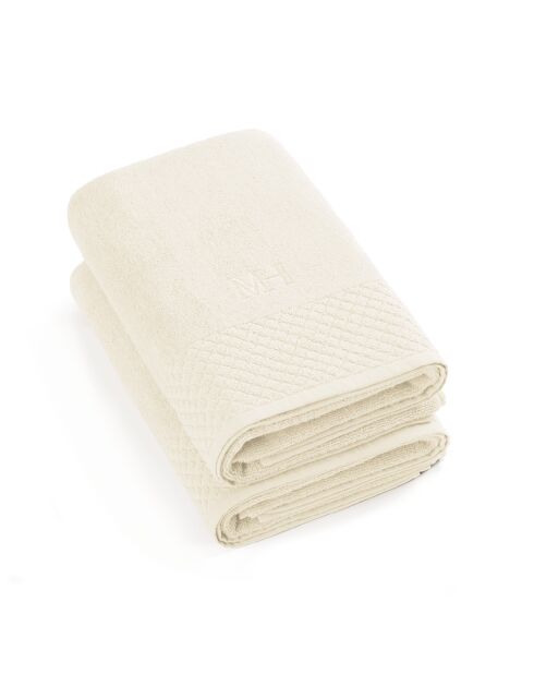 Drap de bain coton peigné LT Eden ivoire - 2x(70x140 cm)