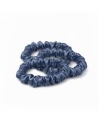 3 Petits chouchous en soie Eliora bleu marine - 3x(D 6 cm)