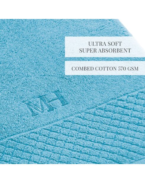 Set de 2 serviettes Eden turquoise - 2x(50x100 cm)