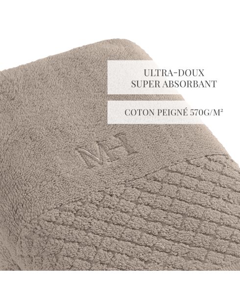 Set de 2 serviettes Eden brunes - 2x(50x100 cm)