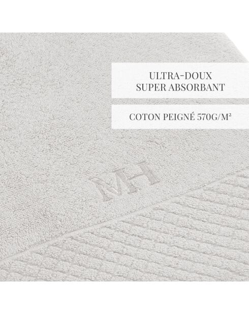 Drap de bain coton peigné LT Eden blanc - 100x150 cm