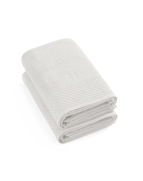Set de 2 draps de bain Eden blancs - 2x(70x140 cm)