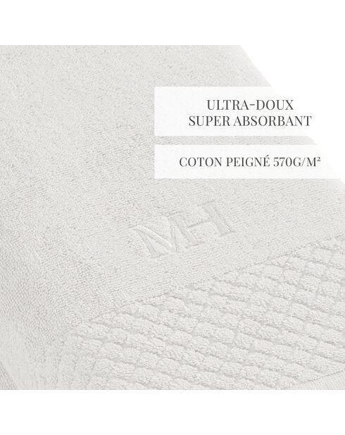 Set de 2 draps de bain Eden blancs - 2x(70x140 cm)