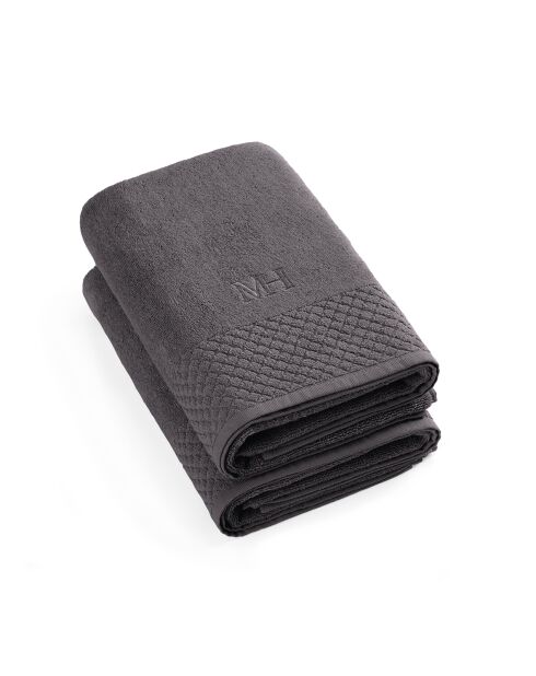 Set de 2 draps de bain Eden gris foncé - 2x(70x140 cm)