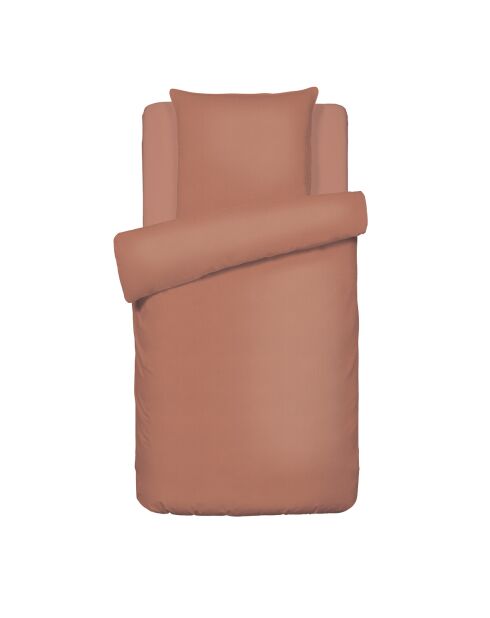 Parure housse de couette gaze de coton Uni terracotta 02