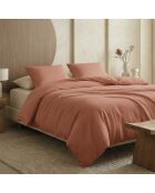 Parure housse de couette gaze de coton Uni terracotta 02