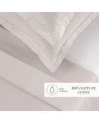 Parure petit drap plat + drap housse + taies rectangles coton percale Dauphine taupe