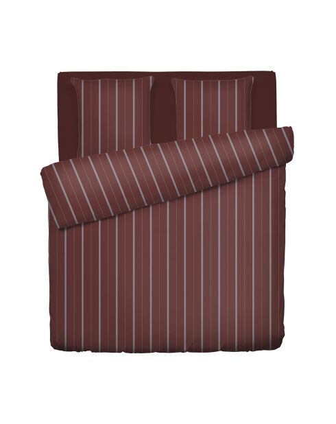 Parure housse de couette satin de coton Lioré bordeaux