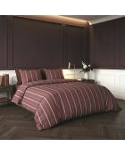 Parure housse de couette satin de coton Lioré bordeaux