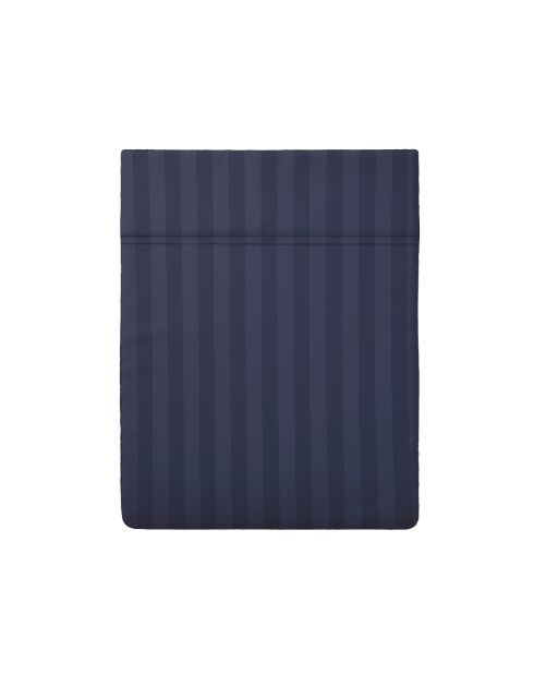 Bettlaken Dobby Stripe aus gewebtem Baumwollsatin Dunkelblau