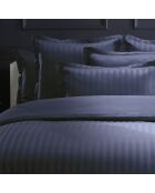 Bettlaken Dobby Stripe aus gewebtem Baumwollsatin Dunkelblau