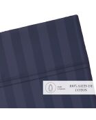 Bettlaken Dobby Stripe aus gewebtem Baumwollsatin Dunkelblau