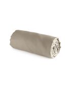 Uni Taupefarbenes Spannbetttuch aus Baumwollsatin 01