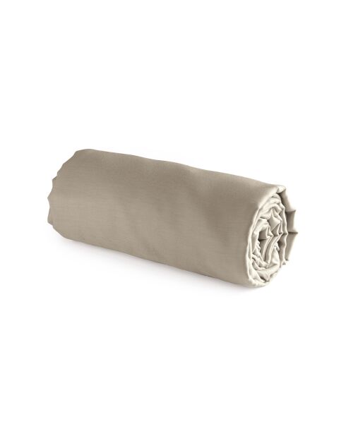 Lenzuolo con angoli elasticizzati in cotone satinato Uni taupe 01
