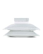 Parure petit drap plat + drap housse + taies rectangles satin de coton Olea europaea vert
