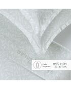 Parure petit drap plat + drap housse + taies rectangles satin de coton Olea europaea vert