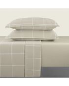 Parure petit drap plat + drap housse + taies rectangles satin de coton Amélia taupe