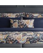 Indiase dekbedovertrekset van katoensatijn donkerblauw/goud