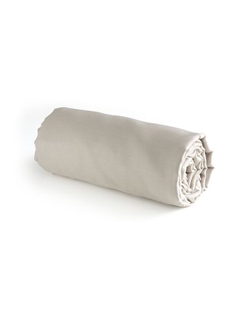 Drap-housse satin de coton Uni taupe 05