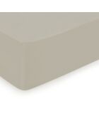 Drap-housse satin de coton Uni taupe 05